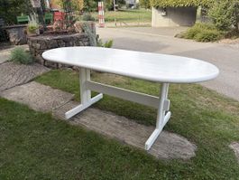 Esstisch oval 200x100 cm weiss lackiert guter Zustand