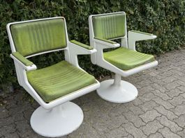 Vintage Space Age Swivel Design Barber Chair Stuhl 2 Stk. 