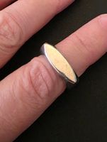 Ring Silber oval 56