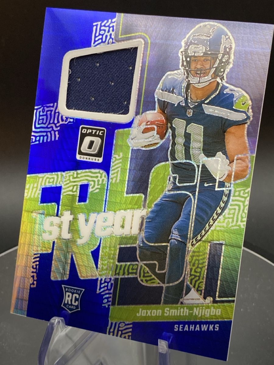 NFL Cartes à collectionner: Panini Optic 1st Year Patch Hyper Blue Jaxon Smith-Njigba – Neuf (Voir description) à Deitingen par _mark_ 1