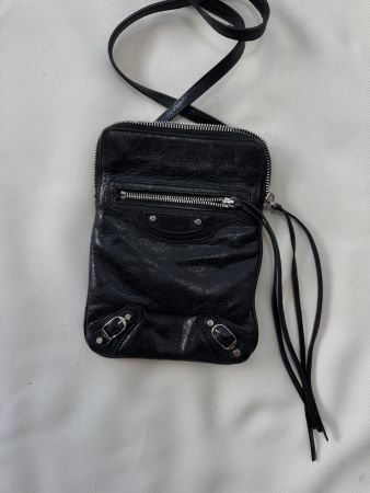 Balenciaga Classic Phone Holder Bag - Schwarzes Lammleder