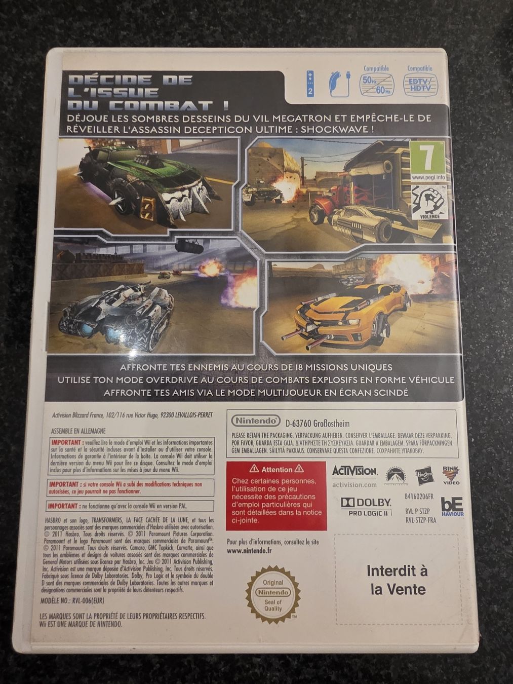 Jeux: Transformers 3 Wii – D'occasion à Chavornay par Crash37 1