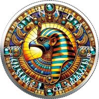 Maple Leaf 2025  Farbiger Round Egypt Horus 1 Unze SILBER