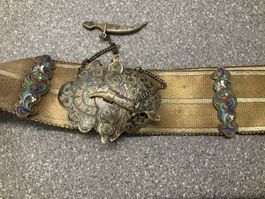 Antique Ceinture en argent, « Caucase gravure, émail  argent