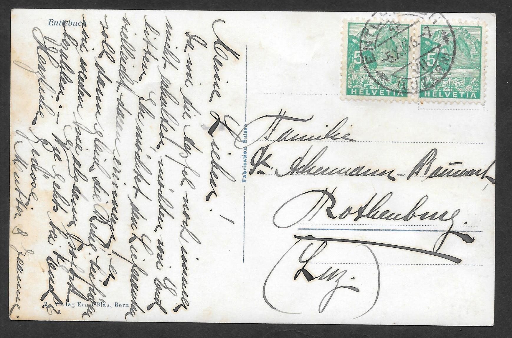 Cartoline postali: Entlebuch Teilansicht – Usato da Olten venduto da clotaldi 1