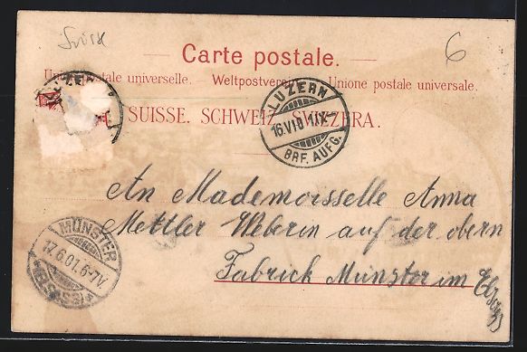Cartoline postali: Litho Lucerne, Hotel Du Rutli, Ortsansic – Usato da Berlin venduto da bartko-reher 1