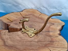 1 schöner antiker Kleider Haken, Messing (LOT2969#AEW0)
