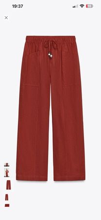 Zara - Leinen Hose Gr S 36/38 Weinrote