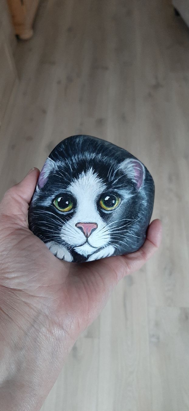 Statuette: Katze gemalt auf Stein – Nuovo (secondo la descrizione) da Affoltern am Albis venduto da Fossil60 1