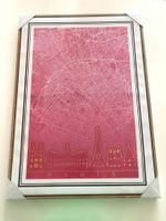 Paris Karte Leinwandbild  Neu 50cm x 70cm