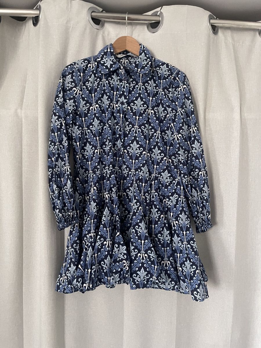 Zara Vestiti: Zara Mini Blusenkleid blau gemustert Baumwolle Versand 9.- – Nuovo (secondo la descrizione) da Meilen venduto da ana9 1