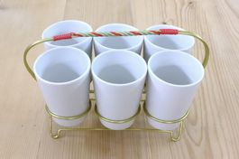 6 Becher Lilienporzellan, Lilien-Porzellan, Daisy 50er