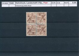 1948 Kehrdruckpaar, Landschaft - 5 Rp.