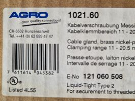 Kabelverschraubung Messing vern. Pg 21 (5 Stück)