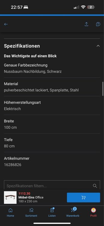 Schreibtische: Eck-Schreibtisch höhenverstellbar – Gebraucht aus Igis von Vi99 9