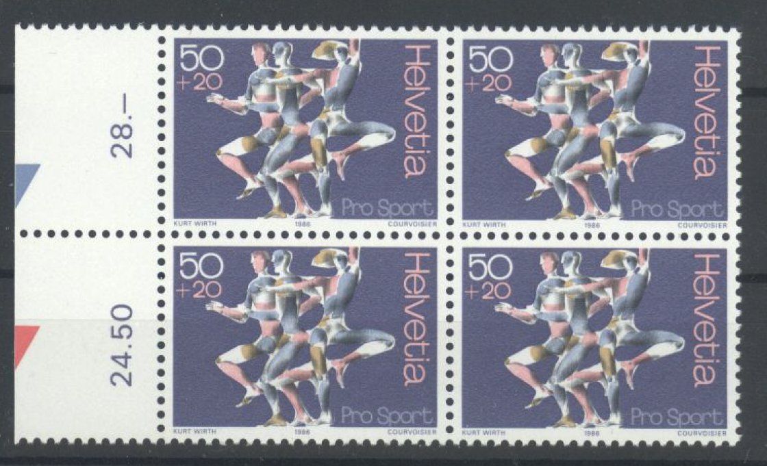 Tutti i francobolli: 1986, Pro Sport, Viererblock ** – Usato da Willisau venduto da Vollstempel