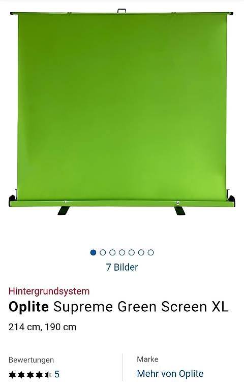 Sonstiges Zubehör: Hintergrundsystem - Oplite Supreme Green Screen XL – Gebraucht aus Lachen SZ von pesci33 1
