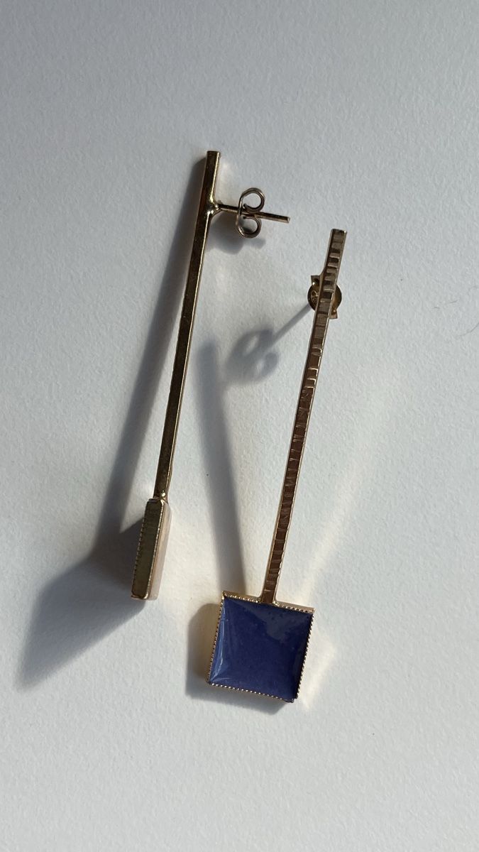 Ohrringe & -stecker: Orecchini pendenti quadrati blu color oro – Gebraucht aus Lugano von yul_fhg2 7
