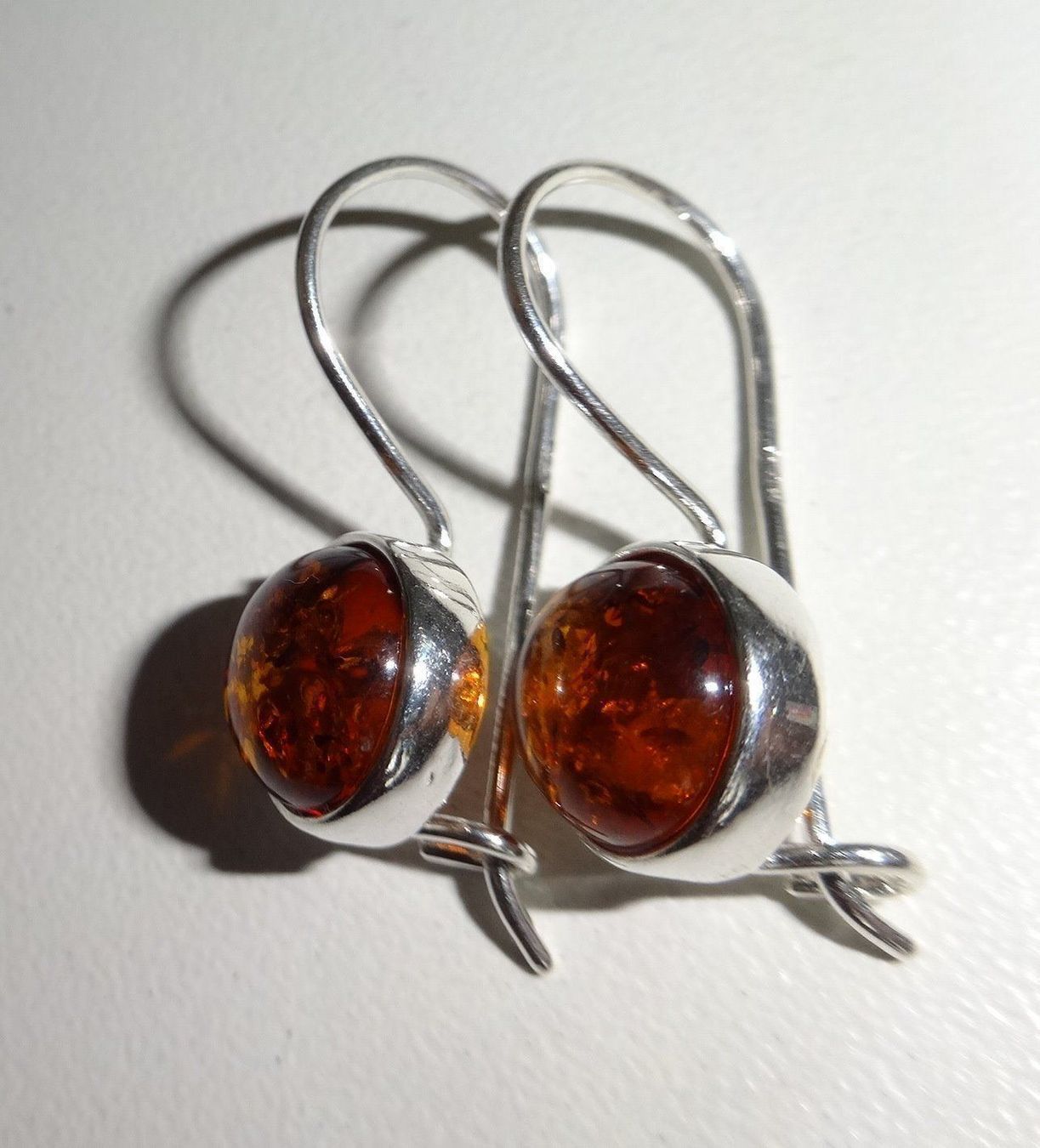 Orecchini pendenti & Orecchini a lobo: Bernstein Ohrringe 925 Silber - round – Nuovo e nell'imballaggio originale da Visp venduto da steinschmuckwelt 1