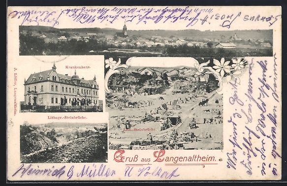 Cartoline postali: Langenaltheim, Lithographie-Steinbrüche – Usato da Berlin venduto da bartko-reher
