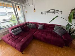 Ecksofa, elektrisch ausziehbar, L-förmig, mit Bettfunktion