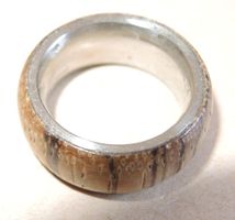 Holzring Ring Edelstahlkern Handarbeit Grösse 49 Bague bois