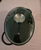 Bräter schwarz oval mit Glasdeckel