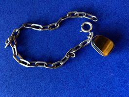 Silberarmband mit Tigerauge (19cm)
