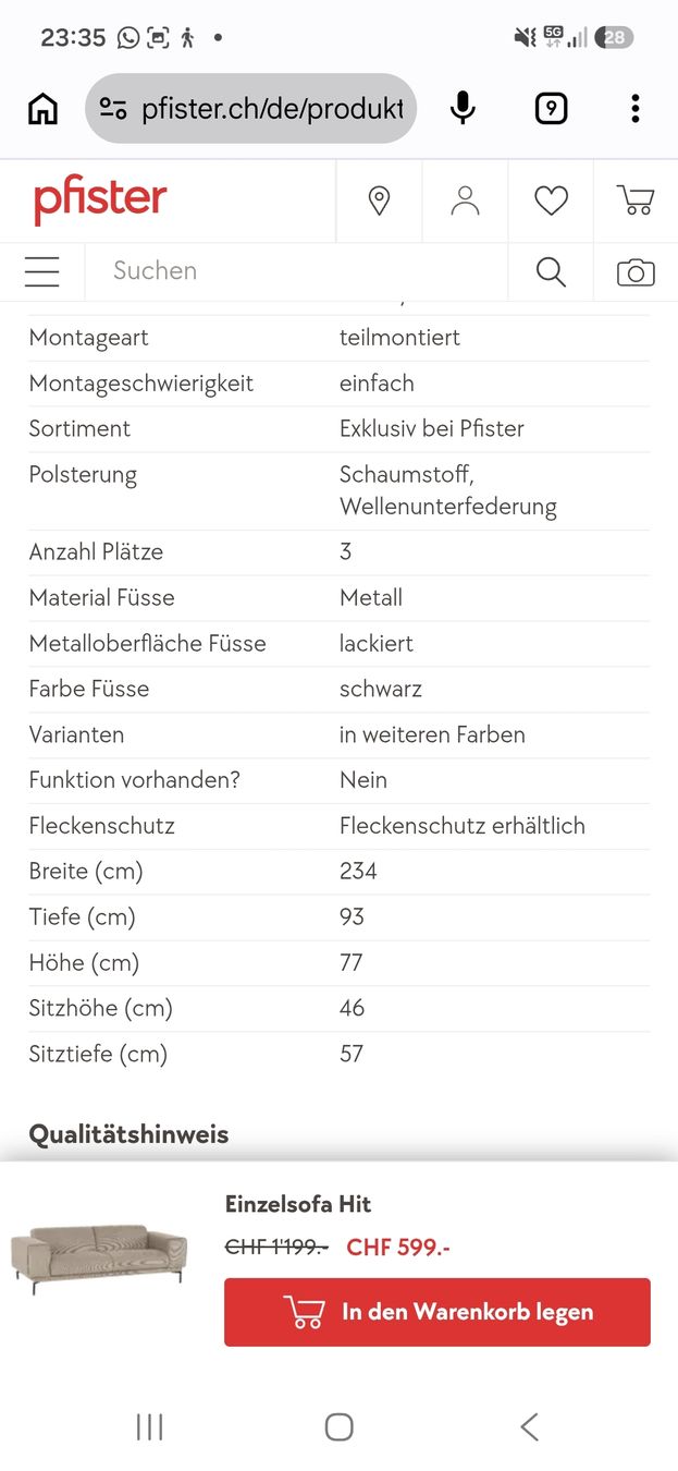 Divani: 2x Pfister 3er Sofa – Usato da Gettnau venduto da Gleka 2