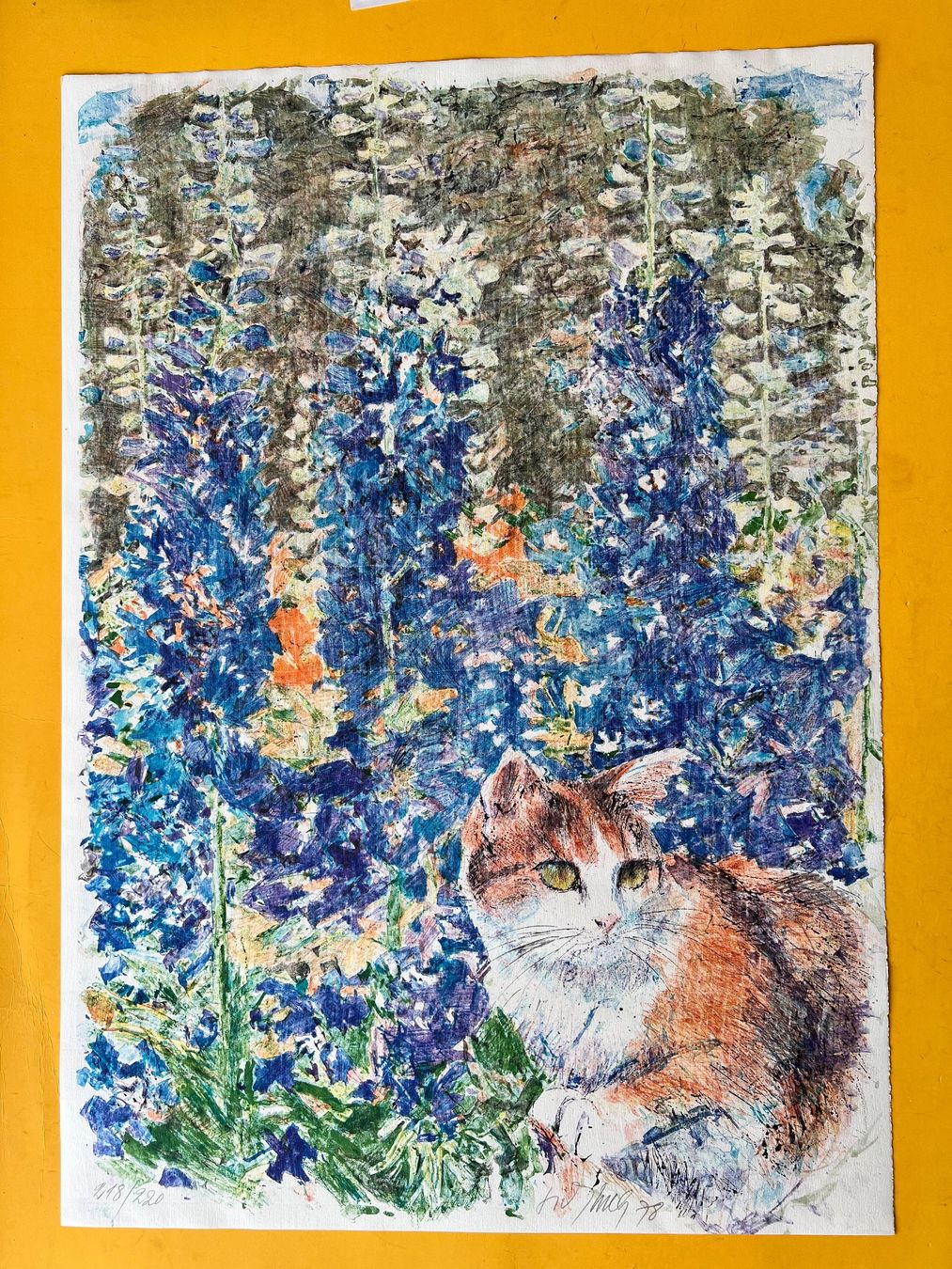 Grafica & Litografie: Fitz Hug Katze/ Hauskatze im Blumenfeld 1978 – Usato da Adliswil venduto da buch_und_kunst