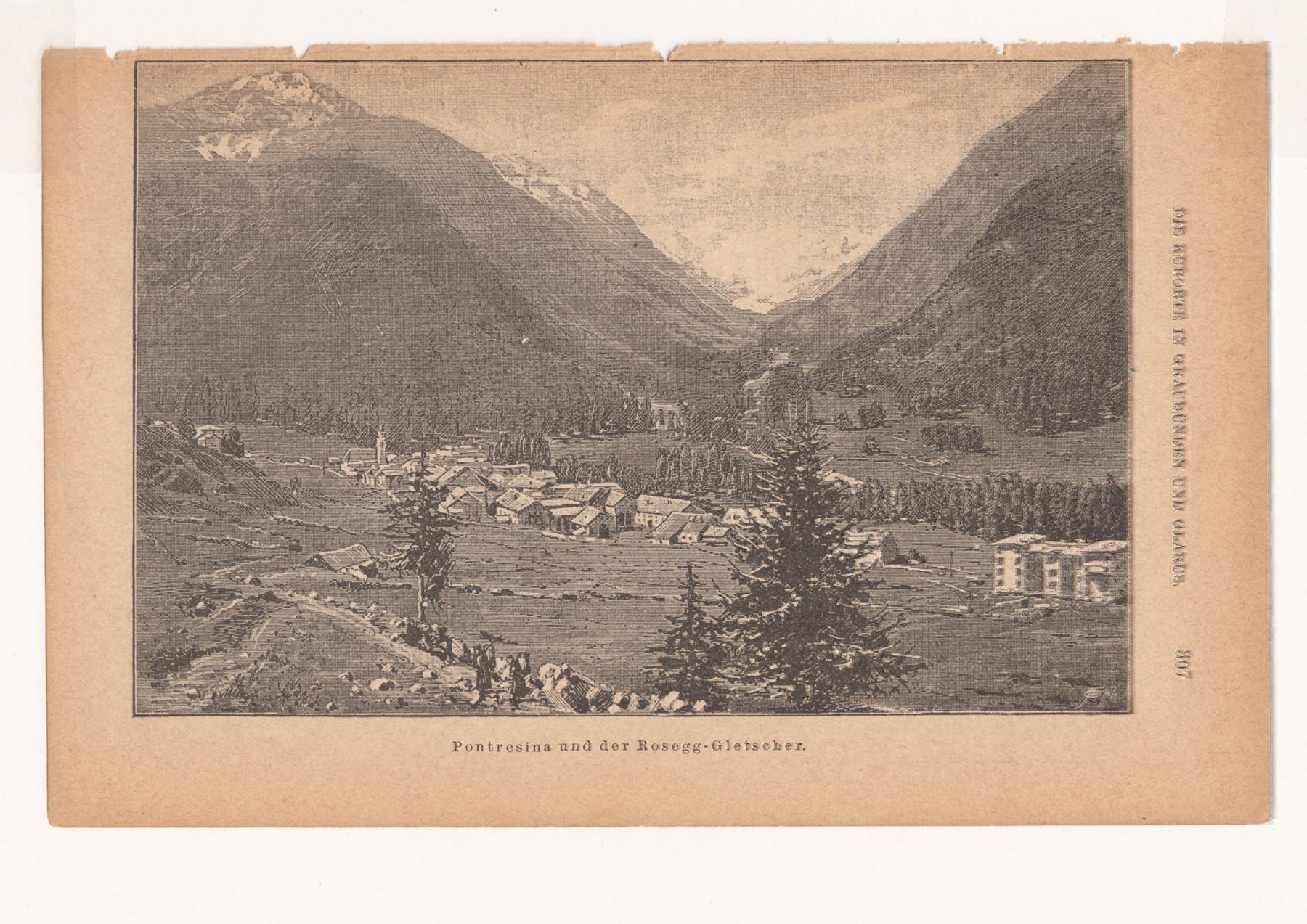 Incisioni: PONTRESINA, ZINKÄTZUNG 1886 – Usato da Grüningen venduto da Kartensammler 2