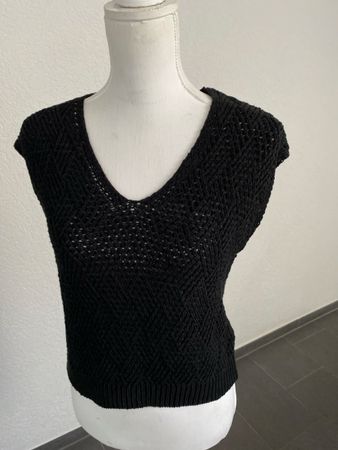Nile Pullunder / Top schwarz Muster V-Ausschnitt Gr.  XS