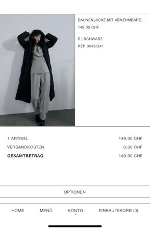 Zara Daunenjacke