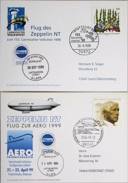 original 2 ZEPPELIN NT Stuttgart 1998 + Friedrichshafen 1999 (Gebraucht ...