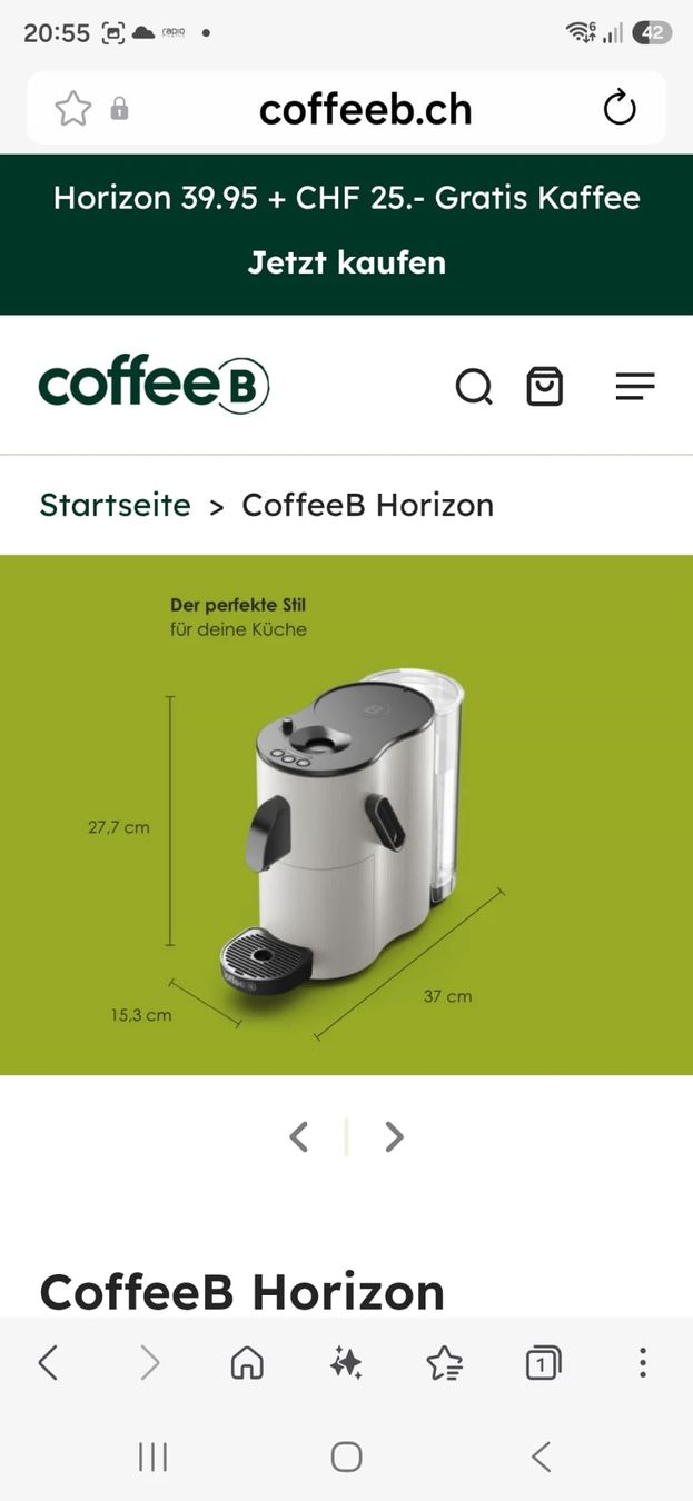 Coffee B Macchine per caffè & Macchine per espresso: Coffee B Horizon grey – Nuovo e nell'imballaggio originale da Kriens venduto da Merida67 1