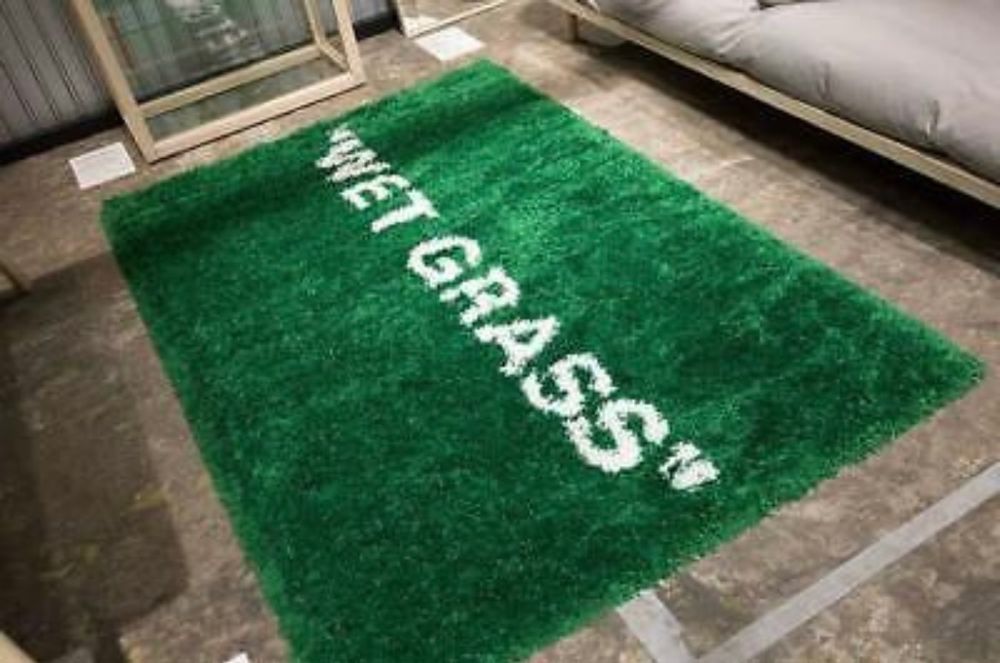 OFF- - -WHITE)Virgil Abloh x IKEA MARKERAD WET GRASS Rug 195x132