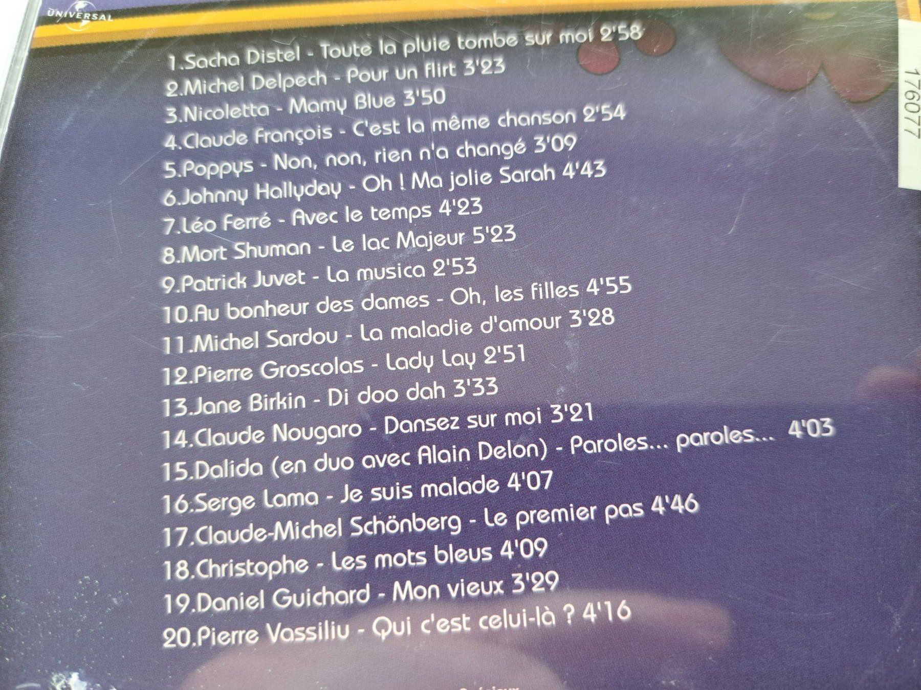 CD: Cd Chanson Numéro 1 1970 -1974 – Usato da Pully venduto da bro_n52j 2