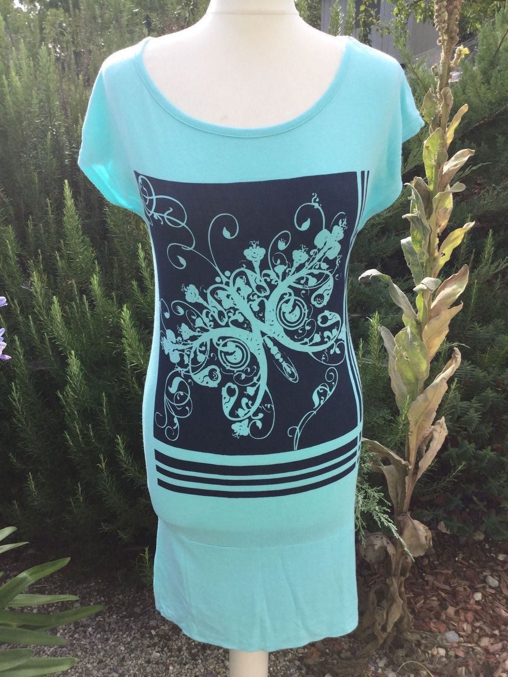 Kleider: Tunique Robe turquoise Papillon, taille M – Neu (gemäss Beschreibung) aus Agiez von chouchanelle