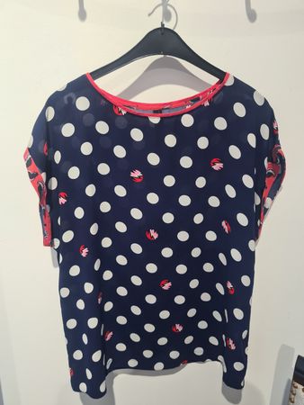 Damen Bluse Marc Cain Pünktli Rot Weiss Grösse 38/40