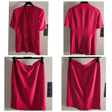 Kurzarm - Kostüm pink/ Gr.40