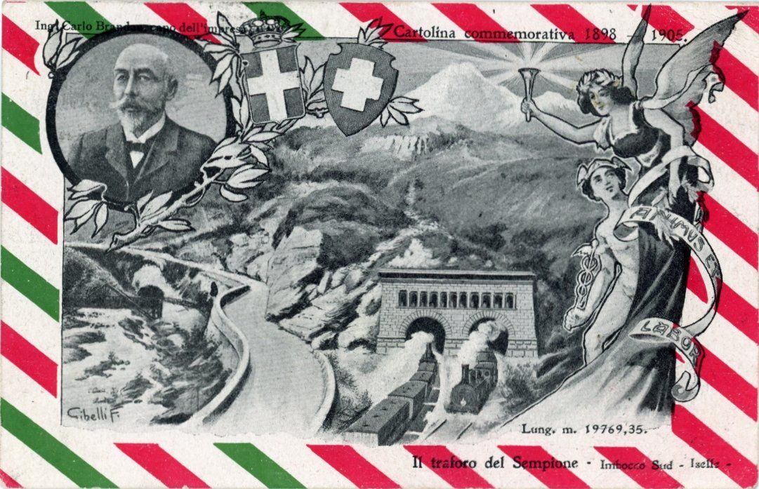 Ansichtskarten: Simplon - Tunnel ISELLE - BRIG  -  Dampfeisenbahn   um 1905 – Gebraucht aus Brig von Valcards54