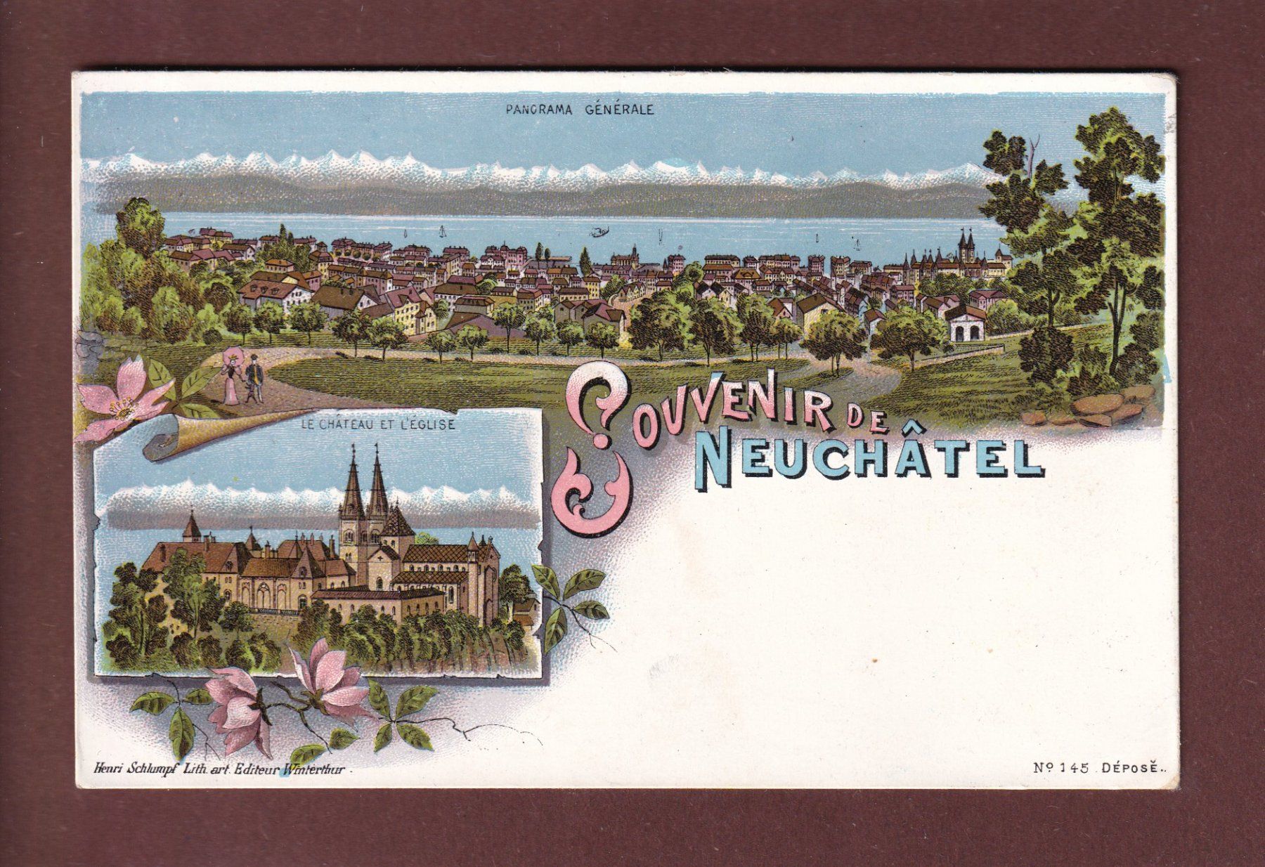 Cartoline postali: Souvenir de NEUCHÂTEL - Litho Schlumpf – Usato da Pully venduto da nicecards