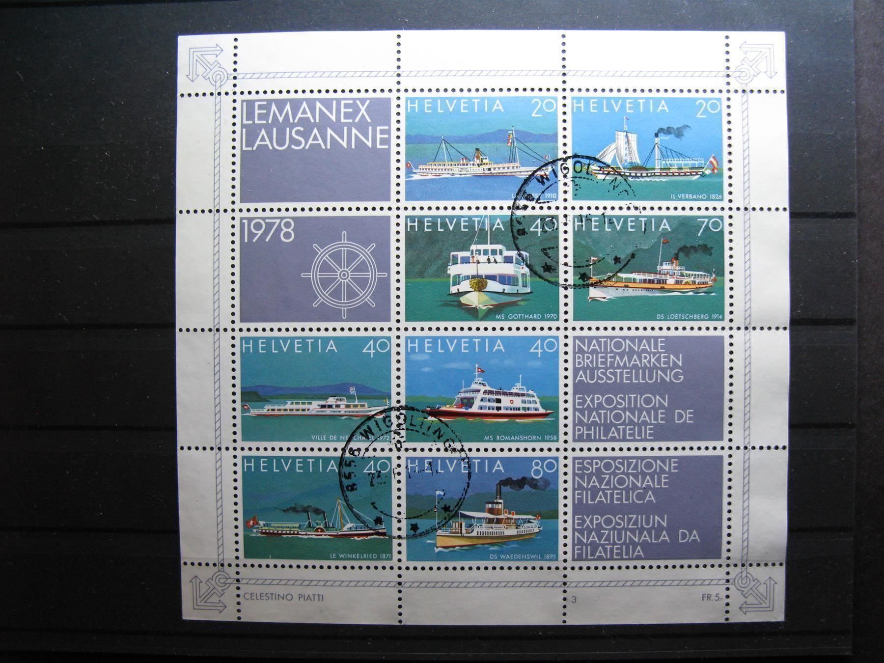 Tutti i francobolli: 1978 LEMANEX Block gelaufen – Usato da Wil SG venduto da fva01