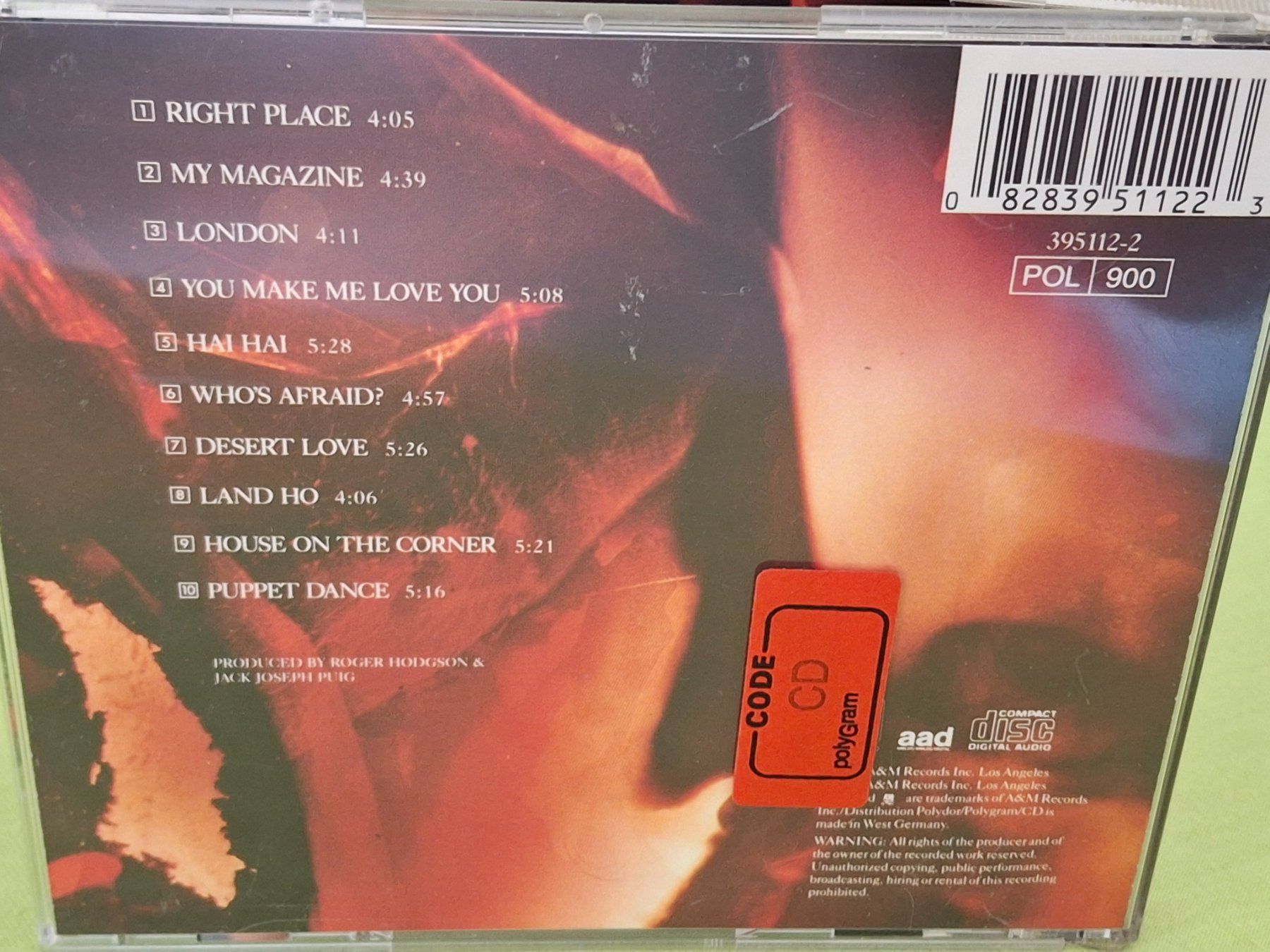 CD: CD Roger Hodgson - Hai Hai - Seltene CD - – Usato da Aarberg venduto da Jackup1 1