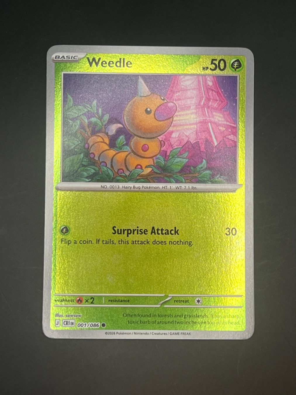 Pokémon Carte collezionabili: Pokemon Weedle 001/086 Reverse CRI EN 2026 – Usato da Winterthur venduto da WintiCollect
