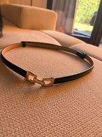 Gürtel schwarz Lackleder goldfarbene Schnalle Damen