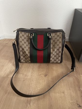 Gucci Tasche GG Boston grün rot streifen