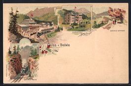 Litho Brünig, Kurhaus, Brünig-Bahn, Br
