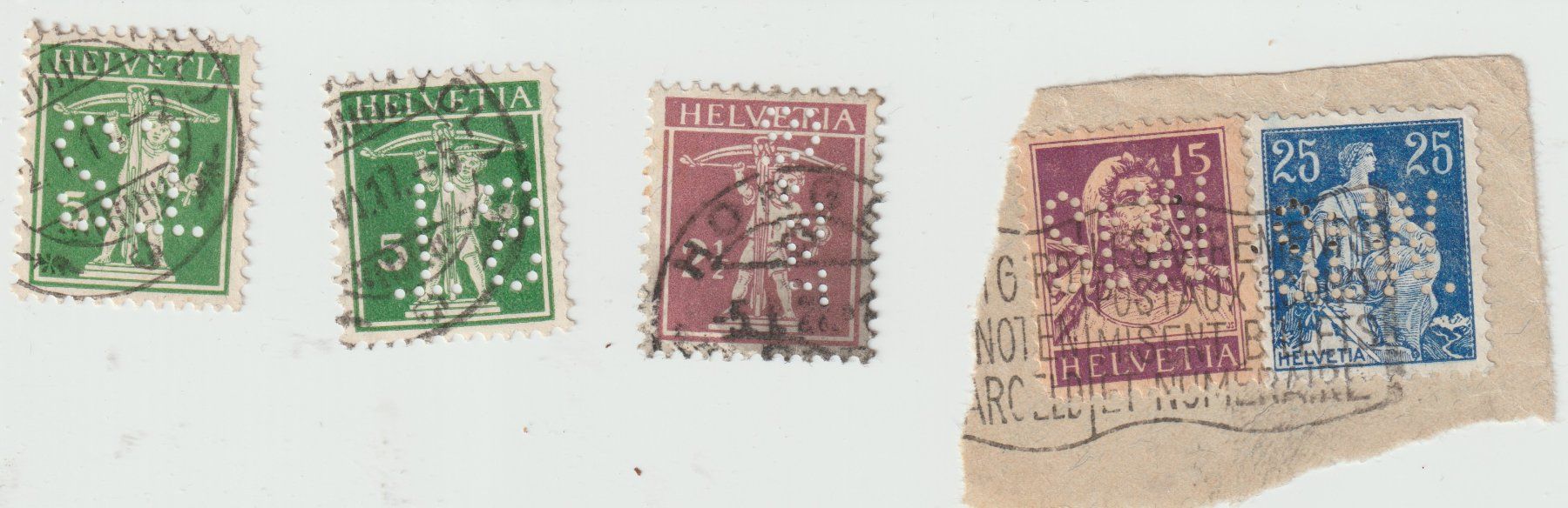 Alle Briefmarken: Los mit Perfins CH – Gebraucht aus Biel/Bienne von Destockweb