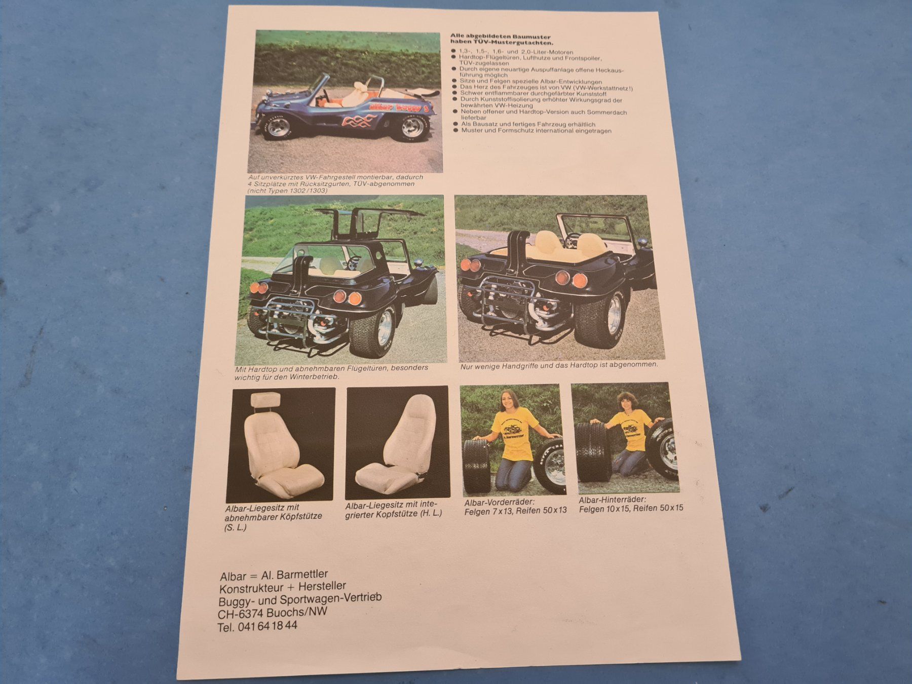 VW Documenti: ALBAR BUGGY  VW KAFER  PROSPECTUS  VINTAGE – Usato da Bellevue venduto da BURGOLMANIA 1
